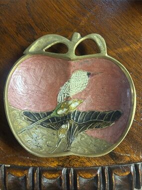 Brass Apple Trinket Dish - Gold Tone